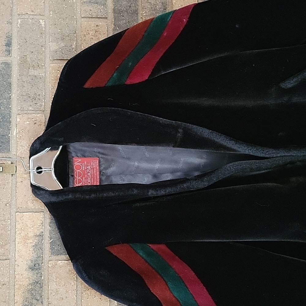 Vintage Sasson Borgazia faux fur/velvet coat, multicolored size M/L - Picture 9 of 15